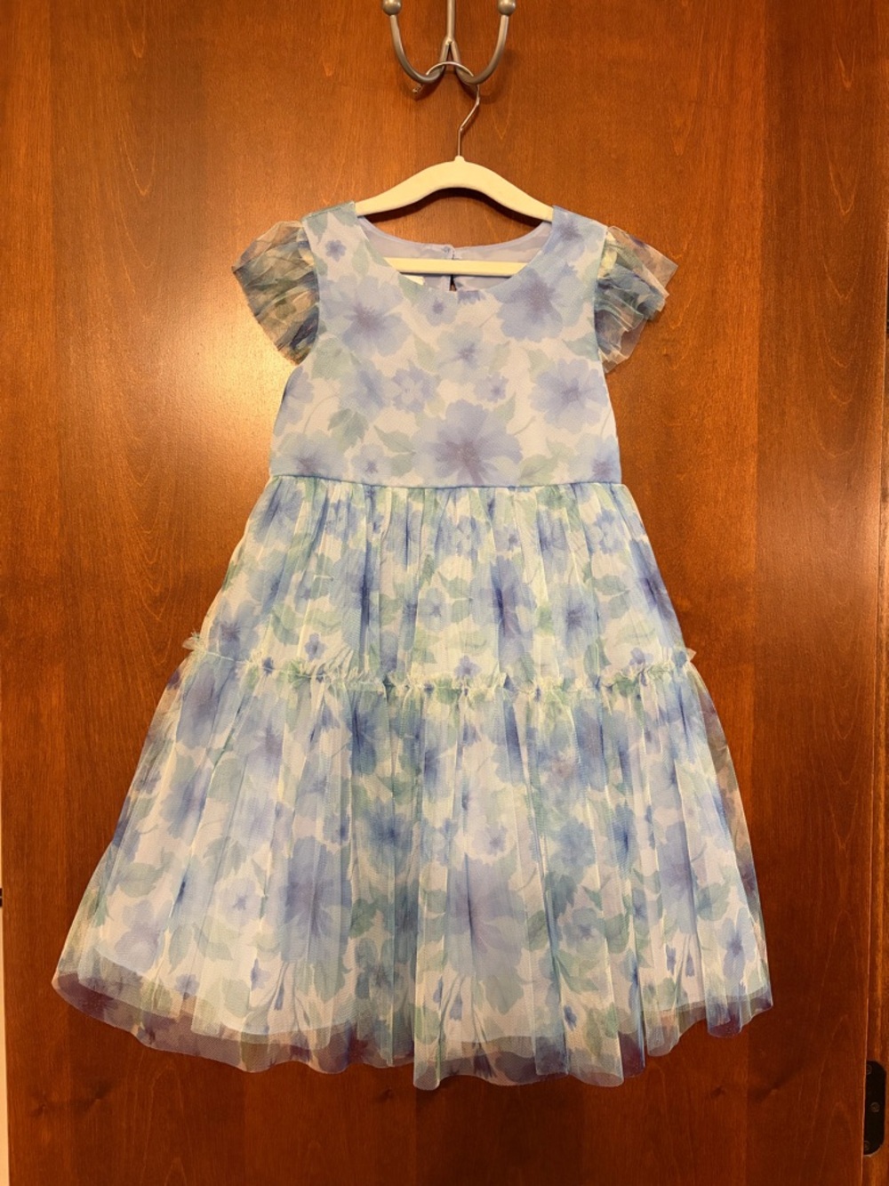 New Bonnie Jean 4T Blue Floral Tulle Party Dress